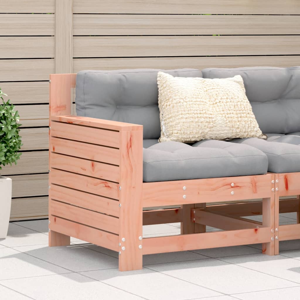 Gartensofa mit Armlehne und Kissen Massivholz Douglasie