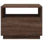 Couchtisch mit LED-Leuchten Braun Eichen-Optik 50x49x40 cm