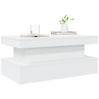 Couchtisch mit LED-Leuchten Weiß 90x50x40 cm