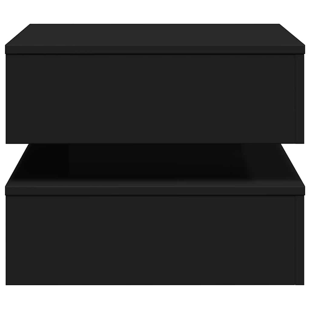 Couchtisch mit LED-Leuchten Schwarz 50x50x40 cm