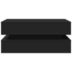Couchtisch mit LED-Leuchten Schwarz 90x50x40 cm