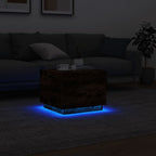 Couchtisch mit LED-Leuchten Räuchereiche 50x50x40 cm