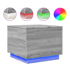 Couchtisch mit LED-Leuchten Grau Sonoma 50x50x40 cm