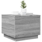 Couchtisch mit LED-Leuchten Grau Sonoma 50x50x40 cm