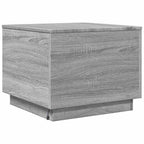 Couchtisch mit LED-Leuchten Grau Sonoma 50x50x40 cm