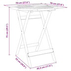 Gartentisch Klappbar Ø70x75 cm Massivholz Akazie