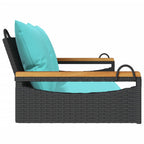 Hängebank mit Kissen Schwarz 109x62x40 cm Poly Rattan