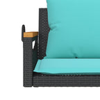 Hängebank mit Kissen Schwarz 109x62x40 cm Poly Rattan