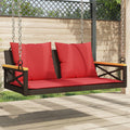 Hängebank mit Kissen Braun 109x62x40 cm Poly Rattan