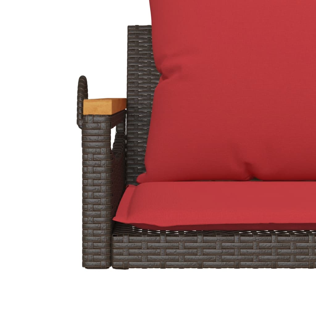 Hängesessel mit Kissen Braun 63x62x40 cm Poly Rattan