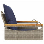 Hängesessel mit Kissen Grau 63x62x40 cm Poly Rattan