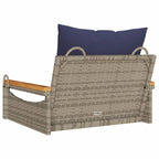 Hängesessel mit Kissen Grau 63x62x40 cm Poly Rattan