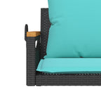 Hängesessel mit Kissen Schwarz 63x62x40 cm Poly Rattan