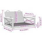 Hängesessel Grau 63x62x40 cm Poly Rattan