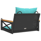 Hängesessel mit Kissen Schwarz 63x62x40 cm Poly Rattan