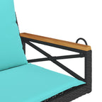 Hängesessel mit Kissen Schwarz 63x62x40 cm Poly Rattan