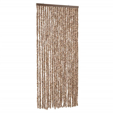 Fliegenvorhang Beige und Dunkelbraun 90x220 cm Chenille