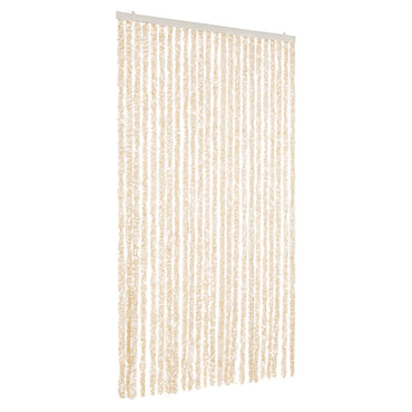 Fliegenvorhang Beige und Weiß 100x220 cm Chenille