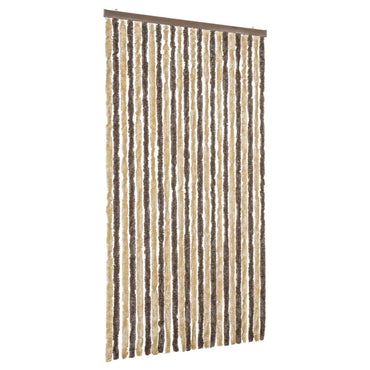 Fliegenvorhang Dunkelbraun und Beige 100x230 cm Chenille