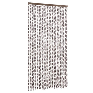 Fliegenvorhang Taupe und Weiß 100x230 cm Chenille