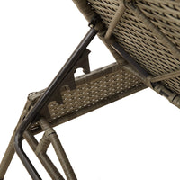 Sonnenliege mit Auflage Grau Poly Rattan