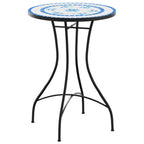 Mosaik-Bistrotisch Blau und Weiß Ø50x70 cm Keramik