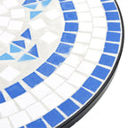 Mosaik-Bistrotisch Blau und Weiß Ø50x70 cm Keramik