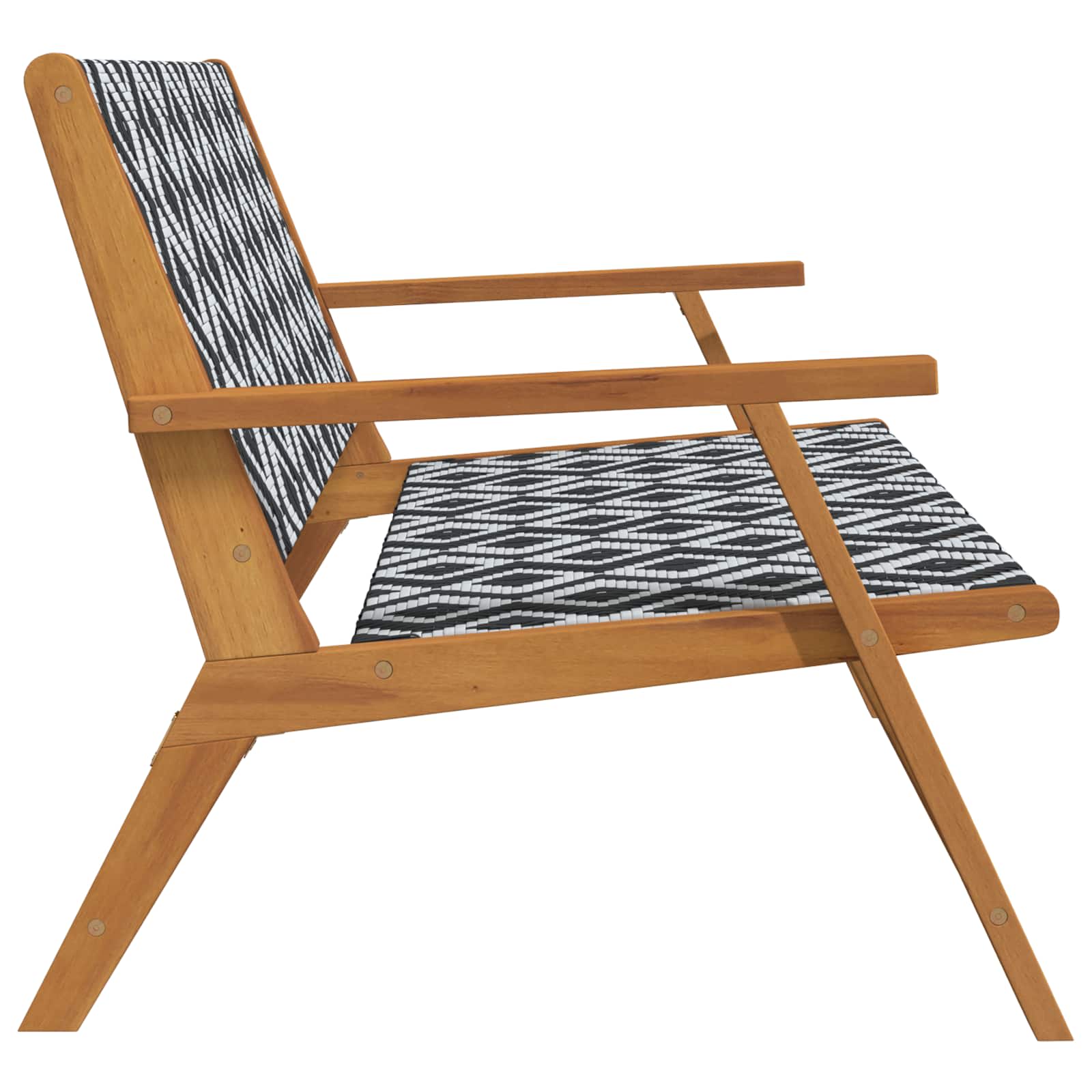 gartenmöbel Schwarz und Weiß 122 x 78 x 73 cm Massivholz Akazie
