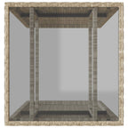 3-tlg. Bistro-Set mit Kissen Hellgrau Poly Rattan