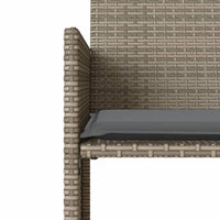 Gartensofa 2-Sitzer mit Tisch und Hockern Grau Poly Rattan