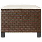 3-tlg. Bistro-Set mit Kissen Braun Poly Rattan