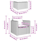 3-tlg. Bistro-Set mit Kissen Braun Poly Rattan