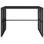 3-tlg. Garten-Essgruppe mit Kissen Schwarz Poly Rattan