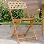 Bistrostühle 2 Stk. Beige Massivholz Akazie und Poly-Rattan