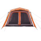 Familienzelt mit Vorzelt 9 Personen Grau Orange Quick Release
