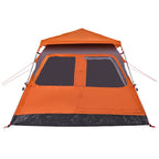 Kuppel-Campingzelt 4 Personen Grau und Orange Quick Release