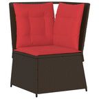 Garten-Ecksofa mit Kissen Braun Polyrattan