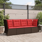 Garten-Ecksofa mit Kissen Braun Polyrattan