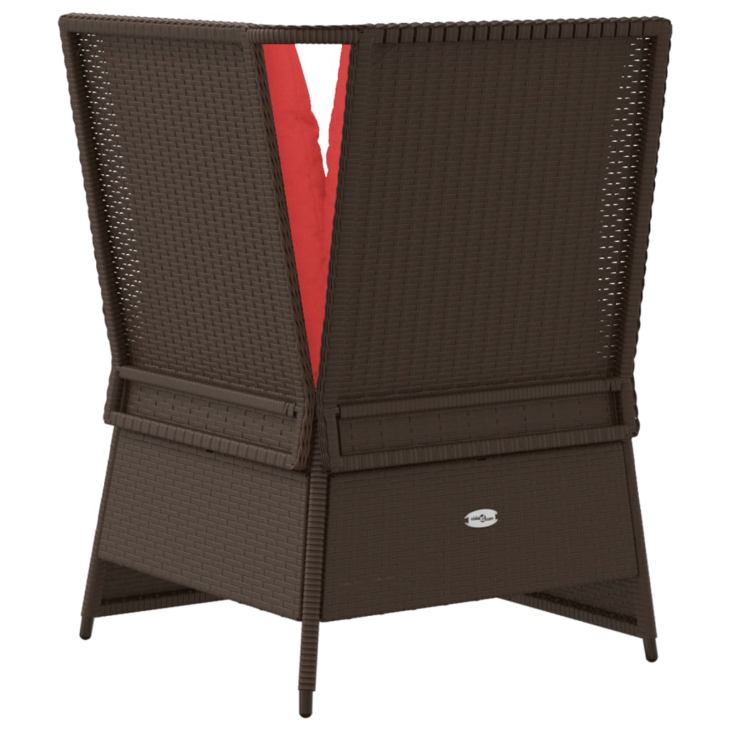 Garten-Ecksofa mit Kissen Braun Polyrattan