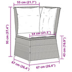Garten-Ecksofa mit Kissen Braun Polyrattan
