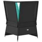 Garten-Ecksofa mit Kissen Schwarz Poly-Rattan