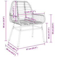 Gartenstühle 2 Stk. Schwarz Poly Rattan