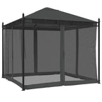 Pavillon mit Netzwänden Anthrazit 2,93x2,93 m Stahl