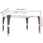 Pavillon mit Doppeldach Creme 3,98x2,98 m Stahl