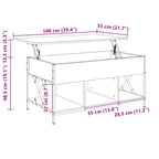 Couchtisch Grau Sonoma 100x55x50 cm Holzwerkstoff und Metall