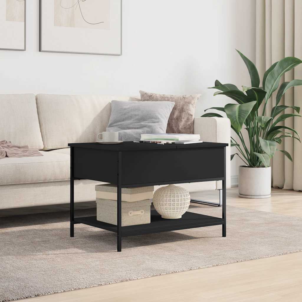 Couchtisch Schwarz 70x50x50 cm Holzwerkstoff und Metall