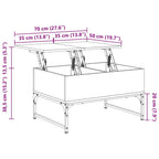 Couchtisch Schwarz 70x50x40 cm Holzwerkstoff und Metall