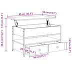 Couchtisch Sonoma-Eiche 85x50x50 cm Holzwerkstoff und Metall