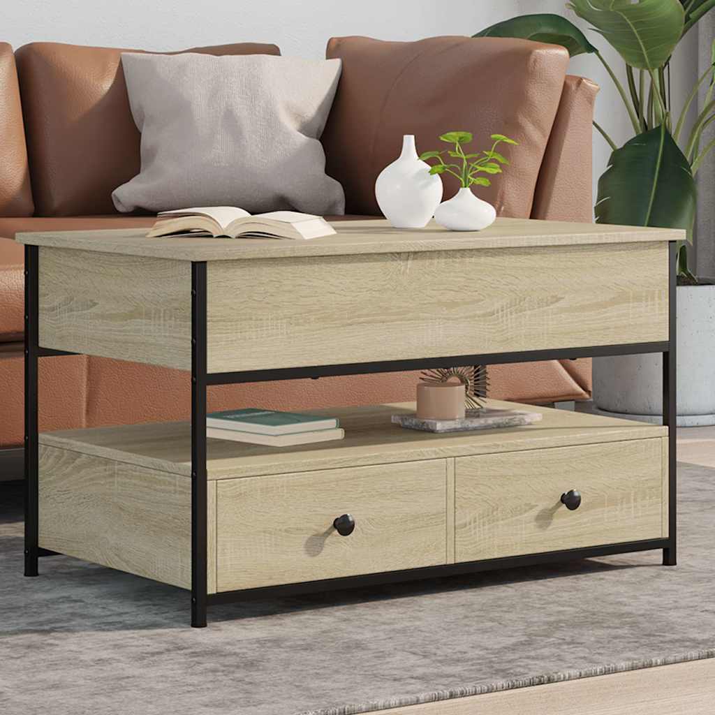 Couchtisch Sonoma-Eiche 85x50x50 cm Holzwerkstoff und Metall