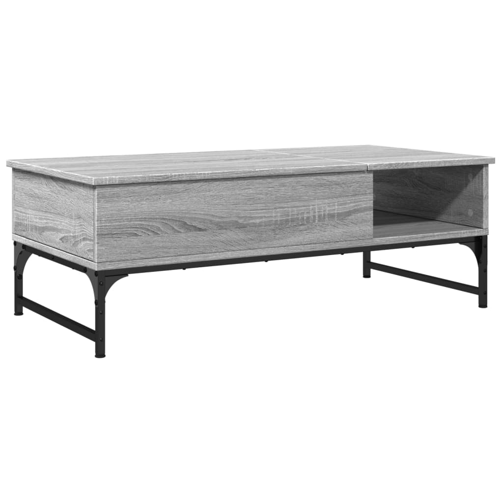 Couchtisch Grau Sonoma 100x50x35 cm Holzwerkstoff und Metall